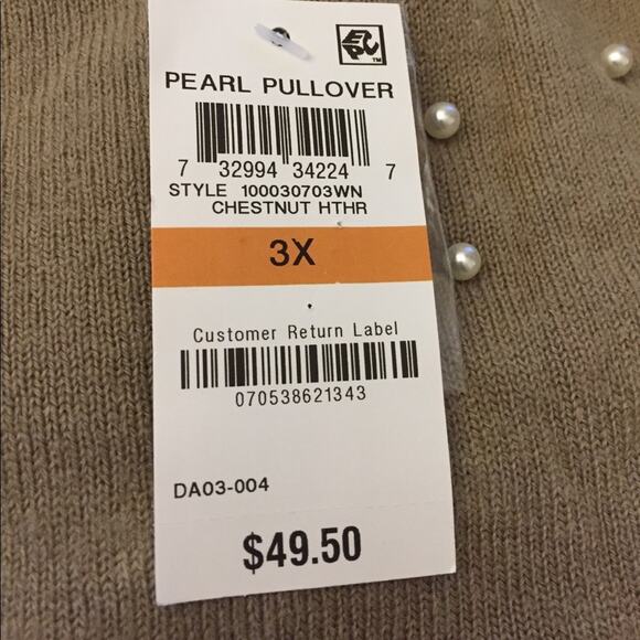 Karen Scott Luxesoft Pearl pullover Sweater-3X - Picture 2 of 2